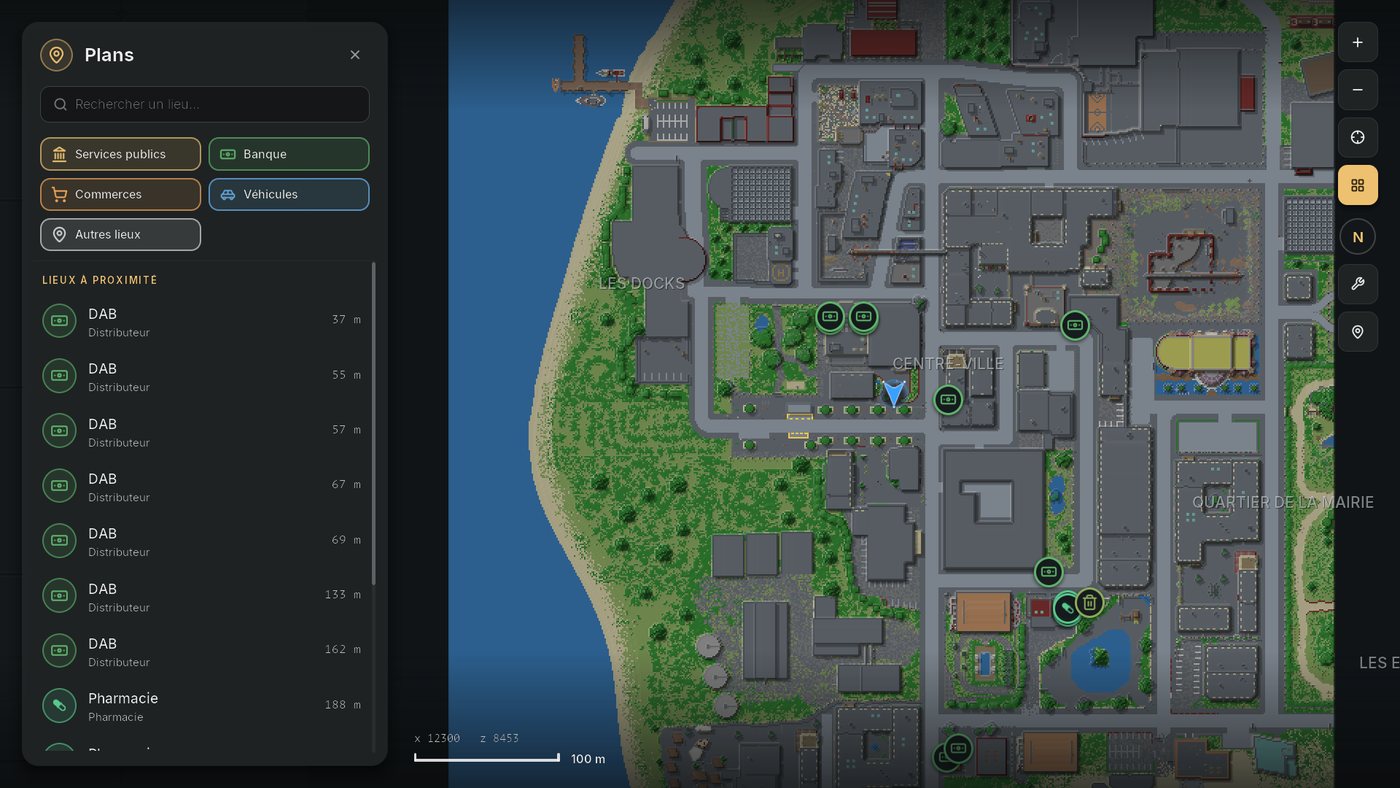 L’application Plans du téléphone, avec la carte de l’île